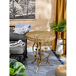 Столик приставной золотистый с орнаментом на столешнице Tanzania варинант исполнения - 4 | Loft Concept в Казани