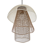 Подвесной светильник Beige Gold Mesh Tube Lampshade Hanging Lamp варинант исполнения - 3 | Loft Concept в Казани