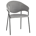 Серый стул с обивкой из искусственной замши Alexis варинант исполнения - 1 | Loft Concept в Казани