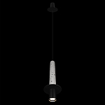 Подвесной светильник с узким цилиндрическим плафоном и черным металлическим декором Concrete Pipe варинант исполнения - 11 | Loft Concept в Казани