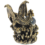 Декоративная статуэтка Дракон со стеклянным шаром Dragon and Glass Ball Gold Black варинант исполнения - 3 | Loft Concept в Казани