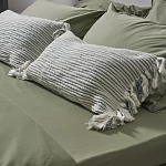 Чехол на подушку мятного цвета с бахромой и объемным узором Ethnic mix варинант исполнения - 5 | Loft Concept в Казани