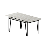 Стол обеденный с прямоугольной столешницей пыльного белого цвета на 4-х металлических ножках PAL ANCIENT WHITE варинант исполнения - 1 | Loft Concept в Казани