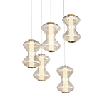 Люстра светодиодная с стеклянными волнообразными плафонами Amphora of Light варинант исполнения - 2 | Loft Concept в Казани