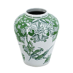 Ваза с зелеными цветочными и птичьими мотивами Vase Inspired by Nature варинант исполнения - 1 | Loft Concept в Казани