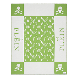 Плед Philipp Plein Plaid Cashmere Skul Green