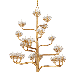 Люстра золотая в виде растения Golden Flower Glade