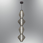 Подвесной светильник вертикальный с плетеным металлическим каркасом Metal Interweaving варинант исполнения - 2 | Loft Concept в Казани