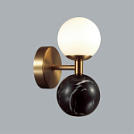 Бра с шарообразным матовым плафоном и шаром из камня на металлическом основании Orb Essence варинант исполнения - 8 | Loft Concept в Казани