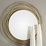 Золотое настенное круглое зеркало Golden Orbit варинант исполнения - 1 | Loft Concept в Казани