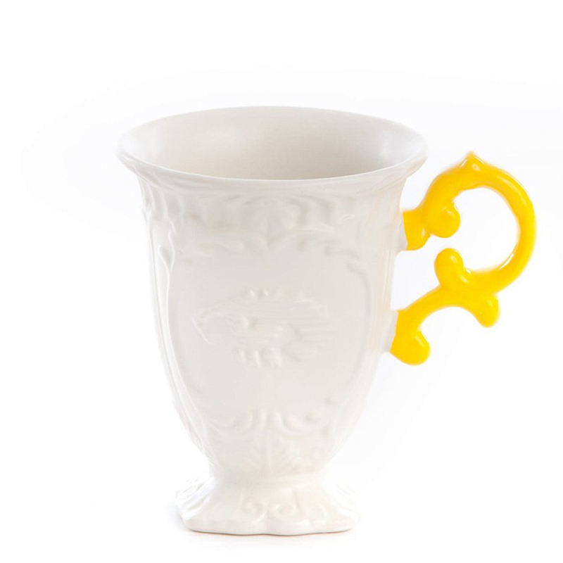 Кружка Seletti I-Mug Yellow Белый Желтый в Казани | Loft Concept 