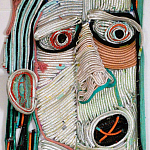 Арт-Объект плетеный из нитей большой портрет Joana Schneider  варинант исполнения - 2 | Loft Concept в Казани