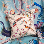 Подушка декоративная с изображением птиц в саду Beige Chinoiserie Birds in the Peach Orchard Cushion варинант исполнения - 3 | Loft Concept в Казани