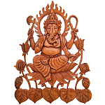 Панно из дерева Ганеша Panel With Animals варинант исполнения - 1 | Loft Concept в Казани