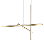 Люстра с 3-мя  пересекающимися цилиндрическими плафонами на тонких тросах Trumpet tube варинант исполнения - 1 | Loft Concept в Казани