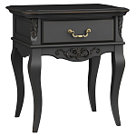 Тумба прикроватная черная из массива бука в стиле прованс Black Provence варинант исполнения - 1 | Loft Concept в Казани