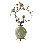 Подсвечник с декором из птиц на ветвях из фарфора с бронзовыми элементами Birds of Paradise варинант исполнения - 3 | Loft Concept в Казани