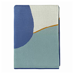 Плед из хлопка синего цвета с абстрактным принтом Elysian Flow Ocean варинант исполнения - 2 | Loft Concept в Казани