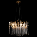 Люстра подвесная круглая в виде ветвей деревьев бронзового цвета с прозрачными подвесками-каплями Droplet Chandelier варинант исполнения - 4 | Loft Concept в Казани