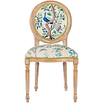 Стул из массива бука бежевый с изображением птиц в саду Beige Green Chinoiserie Blue Bird Chair варинант исполнения - 1 | Loft Concept в Казани