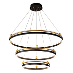 Люстра подвесная с тремя кольцами черного и золотого цвета Ring Horizontal варинант исполнения - 2 | Loft Concept в Казани