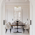 Люстра подвесная круглая в виде ветвей деревьев бронзового цвета с прозрачными подвесками-каплями Droplet Chandelier варинант исполнения - 7 | Loft Concept в Казани