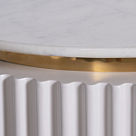 Тумбочка белая овальная с мраморной столешницей Thoroughbass варинант исполнения - 6 | Loft Concept в Казани