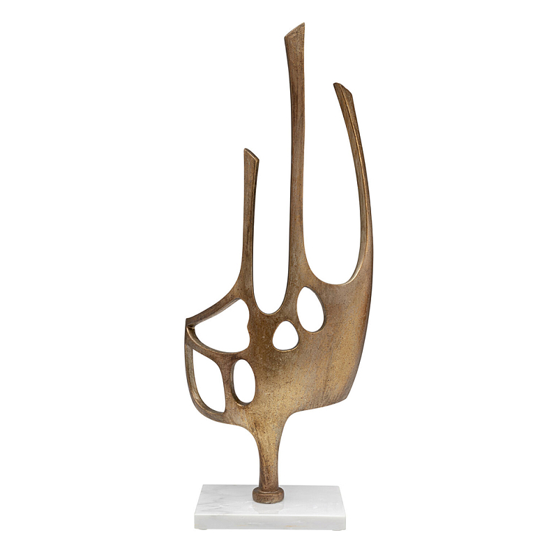 Аксессуар современный Абстракция Abstract Sculpture Brass Золотой Белый Мрамор Bianco в Казани | Loft Concept 