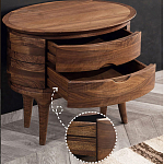 Прикроватный столик из дерева с 2-мя ящиками Moon Walnut Furniture варинант исполнения - 4 | Loft Concept в Казани