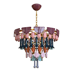 Люстра круглая с декором из разноцветных элементов в виде листьев Changing Seasons варинант исполнения - 7 | Loft Concept в Казани