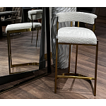 Стул барный букле бежевый с каркасом цвета матовое золото Tactility варинант исполнения - 6 | Loft Concept в Казани