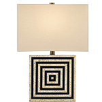 Настольная лампа с квадратным основанием и прямоугольным абажуром Neat Lines варинант исполнения - 3 | Loft Concept в Казани