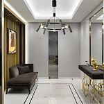 Люстра круглая с 9-ю цилиндрическими плафонами на магнитном креплении Bronze Concert варинант исполнения - 6 | Loft Concept в Казани