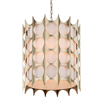 Подвесной светильник в форме цилиндра с фактурным серебряным каркасом и тканевым абажуром Silver Honeycomb варинант исполнения - 1 | Loft Concept в Казани