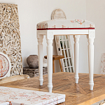 Банкетка одноместная из массива бука бежевая с растительным орнаментом Raffael Beige Floral Banquette варинант исполнения - 6 | Loft Concept в Казани