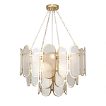 Люстра с многослойным эффектом из овальных элементов из непрозрачного стекла Conformation варинант исполнения - 2 | Loft Concept в Казани