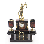 Настольный письменный набор из яшмы с часами в подарочной упаковке Manager Organizer варинант исполнения - 1 | Loft Concept в Казани