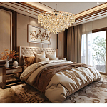 Люстра каскадная с подвесками в форме колец Galaxy of Light варинант исполнения - 9 | Loft Concept в Казани