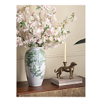 Ваза высокая с зелеными цветочными и птичьими мотивами Vase Inspired by Nature варинант исполнения - 3 | Loft Concept в Казани