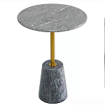 Кофейный столик круглый из мрамора серый Reliable Foundation варинант исполнения - 2 | Loft Concept в Казани