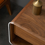 Прикроватная деревянная тумба с ящиком и нишей для хранения Moon Walnut Furniture варинант исполнения - 3 | Loft Concept в Казани