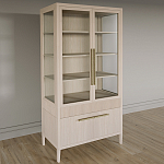 Витрина Primo со стеклянными фасадами и буфетом шпон Светлый дуб варинант исполнения - 3 | Loft Concept в Казани