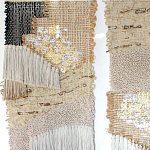 Триптих Геометрический гобелен бежевый Figurative Beige Wall Hangings варинант исполнения - 3 | Loft Concept в Казани