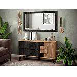 Зеркало настенное прямоугольное цвета угольный камень Stone Effect варинант исполнения - 2 | Loft Concept в Казани