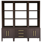 Модульный стеллаж Primo из трех составных элементов Темный орех варинант исполнения - 1 | Loft Concept в Казани