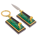 Настольный письменный набор из малахита с декором в виде лошади Leader Organizer варинант исполнения - 6 | Loft Concept в Казани