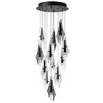 Люстра каскадная с 12-ю рельефными прозрачными плафонами Glass Pod  варинант исполнения - 4 | Loft Concept в Казани