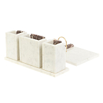 Настольный письменный набор из мрамора и креноида с гербом России Marble Accessory варинант исполнения - 3 | Loft Concept в Казани