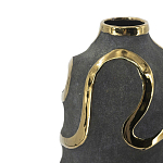 Ваза с золотыми акцентными полосами на черном матовом фоне Accent Tape варинант исполнения - 4 | Loft Concept в Казани