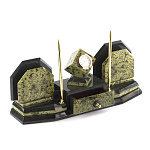 Настольный письменный набор из змеевика с часами и таблетницей Successful Leader варинант исполнения - 2 | Loft Concept в Казани